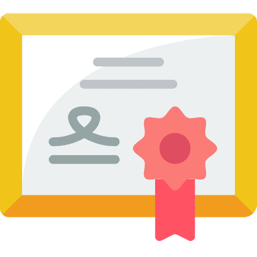 Icon that represents a test certificate.
